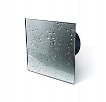 Вытяжка для ванной Mmotors ММ-Р 06 UE стекло квадрат 100 м3/ч 5,5 Вт обратный клапан/светло серый с каплями